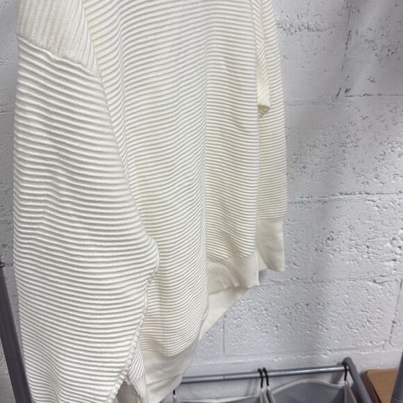 Women's Cream Sweater Ribbed Oversized Long Sleeve Pullover AERIE - Picture 3 of 3